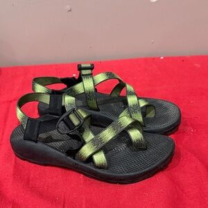 Chaco Black and Green Strappy Sandals